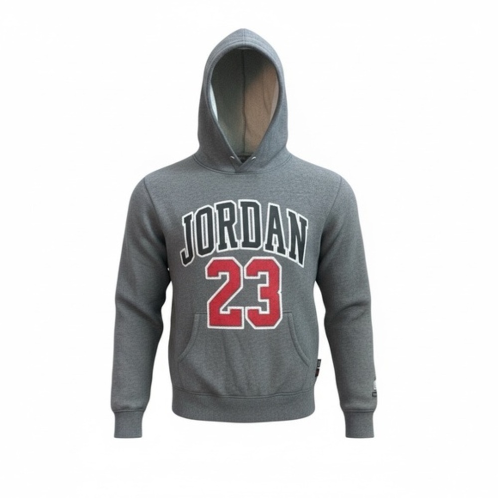 Jordan Big Boys' 23 HBR Fleece Pullover Hoodie-Grey. Boys S 8-10 year.